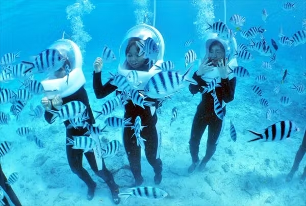 恩納村、シュノーケリング、シーウォーク