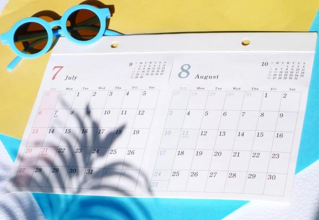 7月　8月　カレンダー