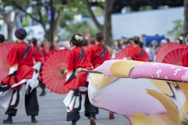 祭り　よさこい　恩納村　8月