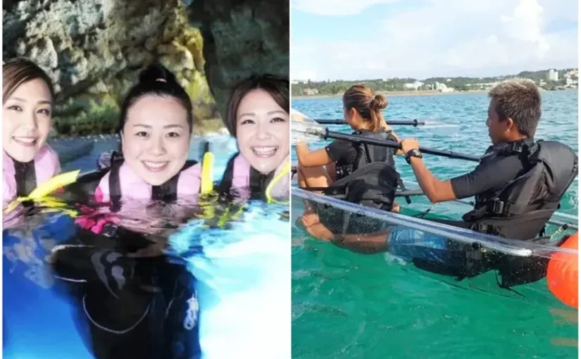 青の洞窟　シュノーケリング　クリアカヤック