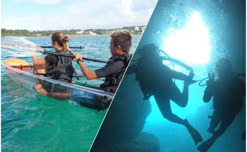 クリアカヤック　ダイビング　青の洞窟