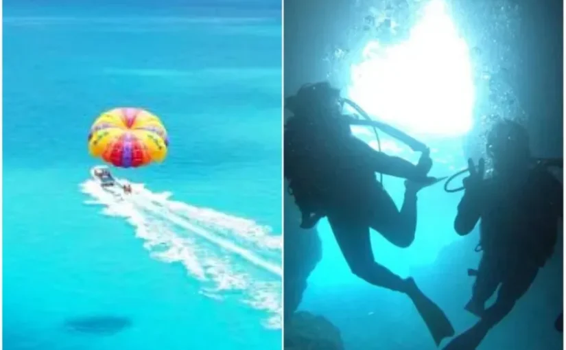 パラセーリング　ダイビング　青の洞窟