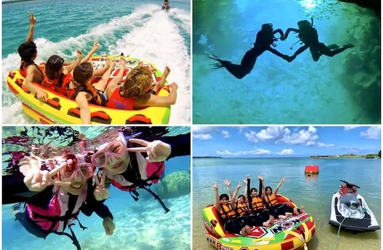 青の洞窟シュノーケリング＆ウォータートイ